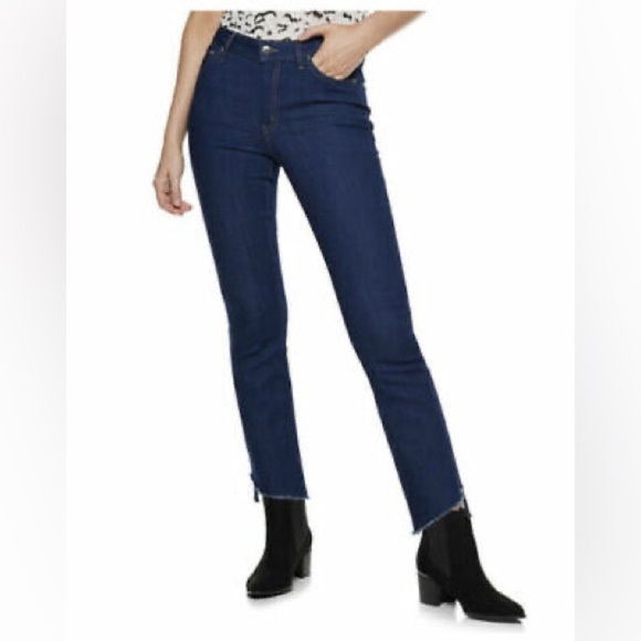 Nine West High Rise Kick Flare Dark Wash Jeans 10L - Picture 1 of 4